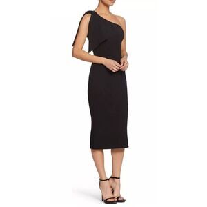 Dress The Population Tiffany One Shoulder Midi Dress Black. Size Small. 14